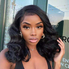 Unprocessed Virgin Hair 4x13 Closure Wig Middle Part style Brazilian Hair Burmese Hair Water Wave Deep Curly Black Wig Soft Natural Hairline Coloring With Bleached Knots Bleached Knots Women