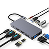 Updated Version USB C Hub POWLAKEN 12 in 1 USB C Adapter with Ethernet 4K USB C to HDMI VGA 2 USB3.0 USB2.0 PD SD TF Card Reader Audio Compatible MacbookPro2020 and Other Type C Laptops