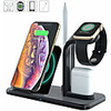 Upgrade 10W 4-in-1 Fast Wireless Charger Dock Station Wireless Charger Stand Compatible with All QiPhones AirPods Apple Watch For iPhone XR XS Max 8 Quick Charging Station Charging Bracket