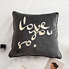 Upscale Thicken Velvet Bronzing Letter Printing Pillow Case Cover Living Room Bedroom Sofa Cushion Cover Modern Sample Room Cushion Cover