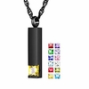 urn necklaces for human ashes birthstone cube cremation jewelry stainless steel with zircon memorial keepsake ashes jewelry-november