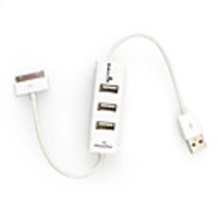 USB 2.0 3-Port HUB for iPhone 3GS/4 Charger - White