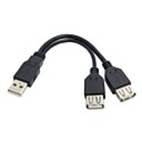 USB 2.0 A Male to Dual Data USB 2.0 A Female Power Cable USB 2.0 A Female Extension Cable 20cm
