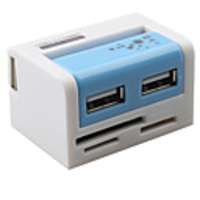 USB 2.0 COMBO Hi-speed 2 Port USB hub with 43 in 1 Card Reader