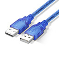 USB 2.0 Male To Male Data Cable USB Type A Dual Shielding Anti-interference Extender Cable 0.3/0.5/1/1.5/3/5/10m Transparent Blue for Camera Hard Disk