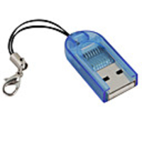 USB 2.0 MicroSD TransFlash TF SD/SDHC Card Reader (Blue)