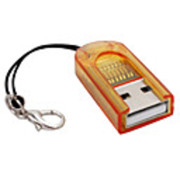 USB 2.0 MicroSD TransFlash TF SD/SDHC Card Reader (Orange)