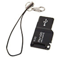 USB 2.0 MicroSD/TF Card Reader (Black)