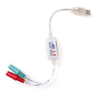 USB 2.0 to 2 Lines External Sound Card
