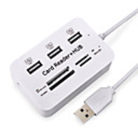 USB 2.0 to USB 2.0 USB Hub 3 Ports with Card Reader(s)