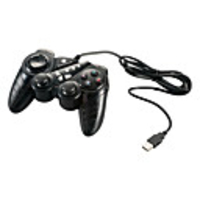 USB 2.0 Wired Double-Shock 2 Gaming Controller for PC (Black)