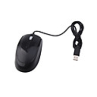 USB 3-Button Wired Optical Scroll Ball Mouse for Laptop PC - Black