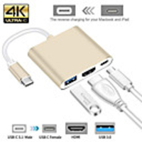 USB 3.1 Type C - HDMI 2.0 / USB 3.0 / USB 3.1 Type C Male - Female 0.15m(0.5Ft)