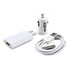 USB AC and Car Cigarette Charger with 100cm USB Cable for iPhone and iPod (US Plug)