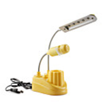 USB and LED Fan Desk Lamp 3 AA Yellow