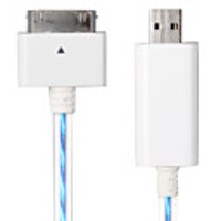 USB Charge and Sync Cable with Visible LED Light for iPad,  iPhone and iPod (White,  80 cm)