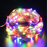 USB Copper Wire lights Fairy String 10M 33Ft 100leds with 7 different color RGB change automatically Waterproof Starry Dcor Rope Lights Christmas strip Lights (Automatic change of color)