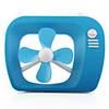 USB Fashion Mini Fan TV Shape Blue