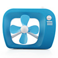 USB Fashion Mini Fan TV Shape Blue