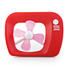 USB Fashion Mini Fan TV Shape Red