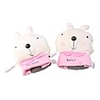 USB Heated Plush Wrist Hand Warmer Gloves - Beige Rabbit