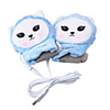 USB Heated Plush Wrist Hand Warmer Gloves - Blue Cap Cat