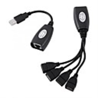 USB Keyboard Mouse Over RJ45 CAT5/5e CAT6 Cable Extension Extender 4 Ports Hub Cable Adapter Maximum Extendable 150ft