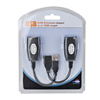 USB-over-RJ45 USB 2.0 Power Boosted Extension Adapters - Pair (150ft/45m max)