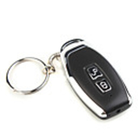 USB Rechargeable 1.0MP Pin-hole Spy Car Key Camera w/ TF Slot (Black Silver)