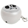 USB Rechargeable Apple Shaped LED Mini Speaker Keychain - White (3.5mm/DC 5V)