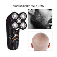 USB Rechargeable Electric Shaver Waterproof Bald Head Shaving Machine 5 Floating Blades Beard Trimmer Professional Grooming Kit