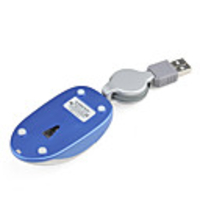 USB Retractable Optical Mouse (Blue)