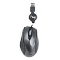 USB Retractable Wired Optical Mouse (Silver)