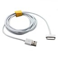 USB Sync and Charge Cable with Cable Tie for iPhone,  iPad and iPod (White,  300cm Length)