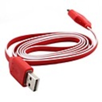 USB Sync and Charge Flat Cable for iPhone,  iPad and iPod (Red,  100cm Length)