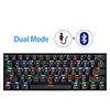 USB Wired Bluetooth Wireless Dual Mode Mechanical RGB Backlit Gaming Keyboard 61 Keys Portable Mini Keyboard