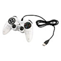 USB Wired Dual-Shock Gaming Controller for PC (White)
