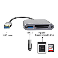 Usb3.0 to Xqd/sd/usb3.0 Multi-function High-speed Card Reader Three-in-one Reading U Disk Hub3.0