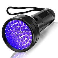 UV Flashlight Black Light 51 LED Emitters 395 nM Flashlights Torch Waterproof Ultraviolet Blacklight Detector for Dog Urine Pet Stains Bed Bug Pet Urine Detector Authenticate Currency Camping Hiking