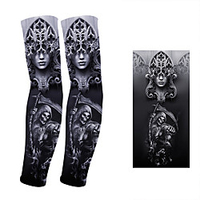 UV Sun Protection Cooling Arm Sleeves Compression Arm Cover Shield Temporary Tattoo Arm Sleeve Sleeves Sun Sleeves Lightweight Anti-Slip Ultraviolet Resistant Chinlon Elastane Ice Silk Thumbhole for