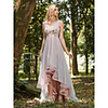 V Neck Asymmetrical Tulle Bridesmaid Dress with Appliques