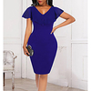 v-neck stitching mesh high waist bag hip skirt bridesmaid dress plus size women
