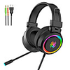 V5 RGB Gaming Headphones Colorful Lighting E-sports for Computer with Microphone Big Earmuffs Headphone Wired Bass Headset