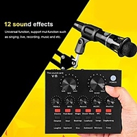 V8 Audio Interface Usb Sound Card Webcast Audio Microphone Live Sound Card Usb Bluetooth External Function For Phone Pc