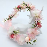 Vacation Wedding Fabric Headpiece with Floral 1 pc Wedding / Tea Party Headpiece