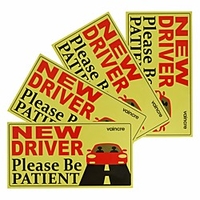 Vaincre Set of 4 Reflective Student Driver Magnets for Car Vehicle Sign Magnetic Bumper Sticker for New Driver Novice in Yellow miniinthebox