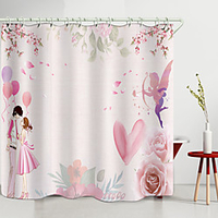 Valentines Day Couple Flower Love Heart Digital Printing Shower Curtain Shower Curtains Hooks Modern Polyester New Design