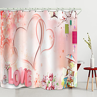 Valentines Day Pink Love Couple Digital Printing Shower Curtain Shower Curtains Hooks Modern Polyester New Design