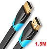 Vention HDMI to HDMI Cable Flat HDMI2.0 Cable Male to Male 4K2K 18Gbps Supports Ethernet 3D 4K Video for HDTV PS3/4 1.5m