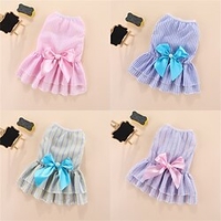 Vertical Striped Butterfly Skirt Pet Cat Dog Spring and Summer Thin Section Fadou Corgi Teddy Bomei Bichon Clothes Spring miniinthebox